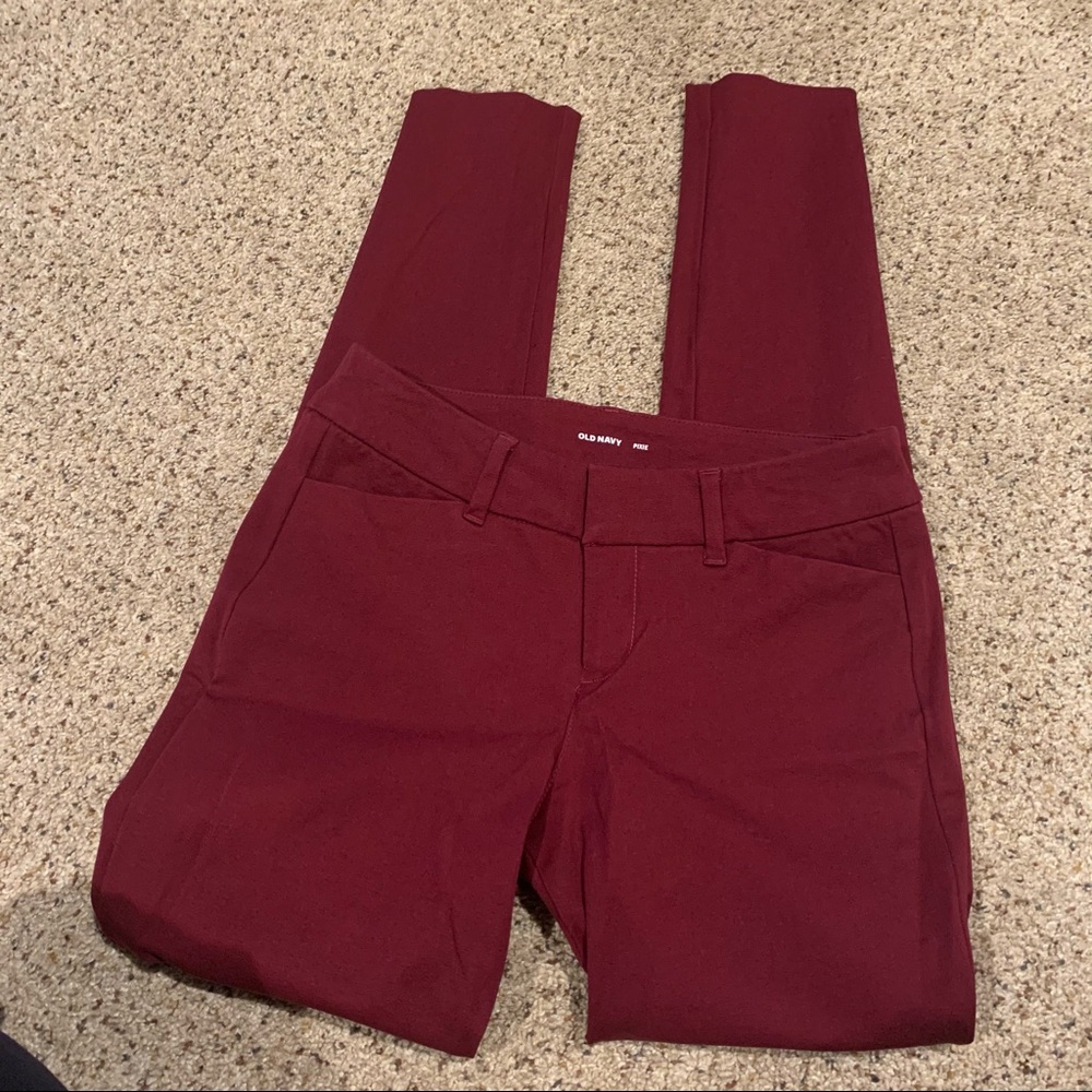 Maroon Old Navy Pixie Pant Size 0 - image 2